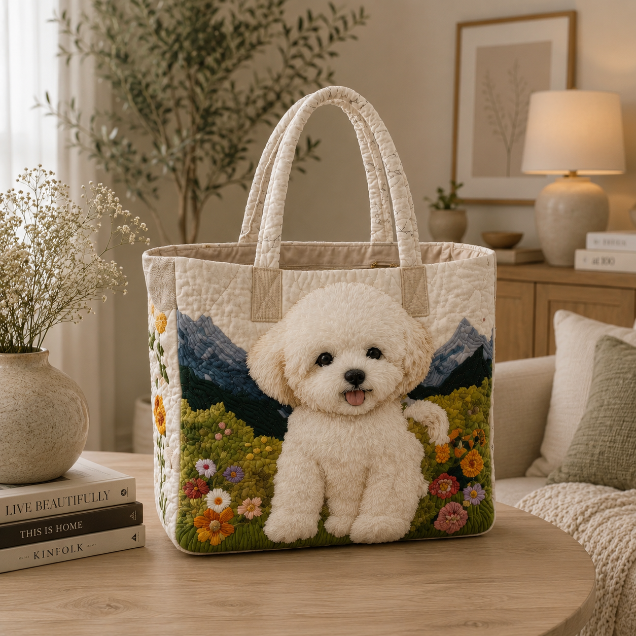 Quilted Tote Bag - Enchanted Dog