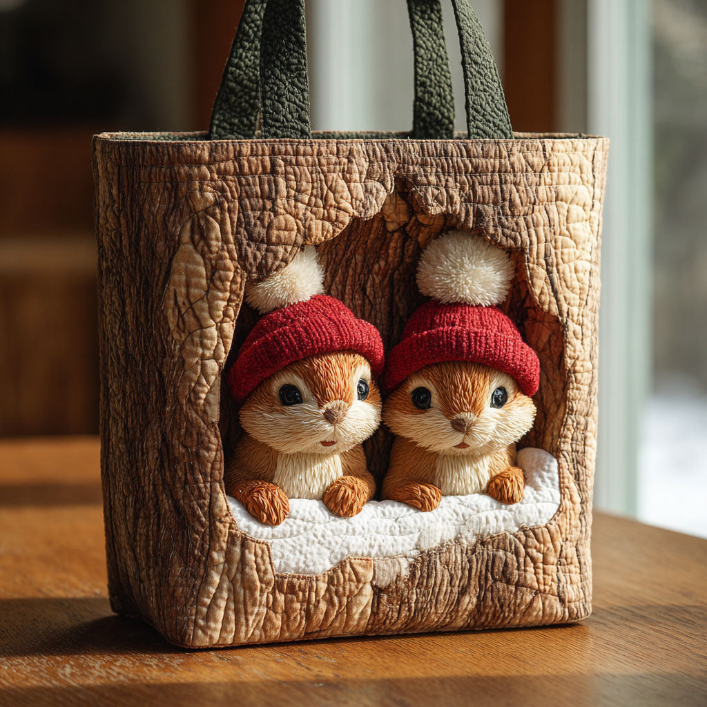 Winter Burrow Quilted Tote Bag