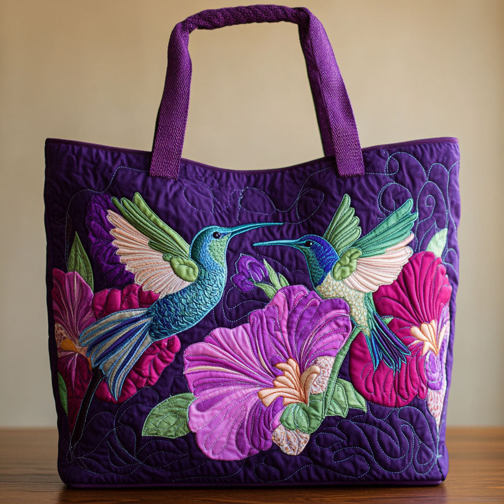 Purple Harmony Quilted Tote Bag