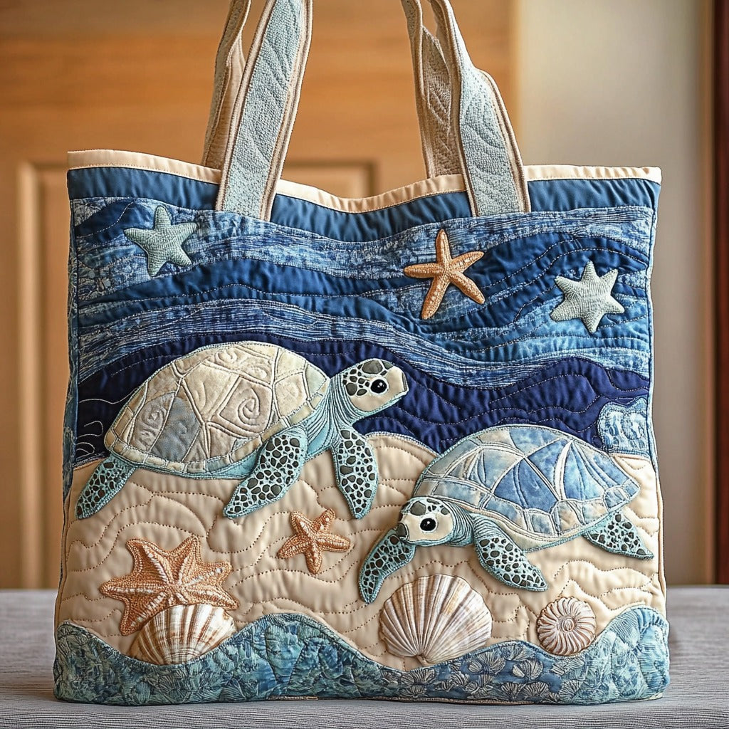Sea Turtle Quilted Tote Bag