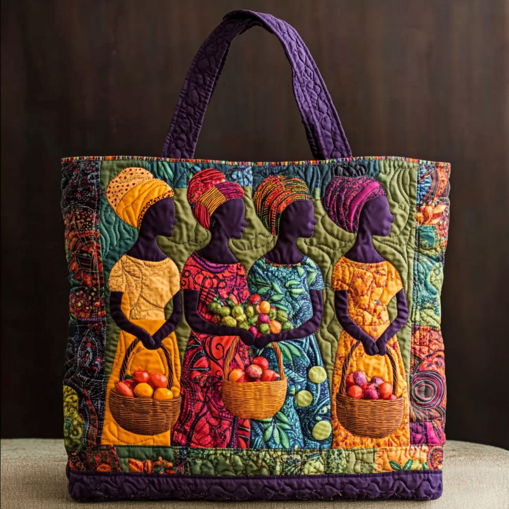 African Women Graceful Quilted Tote Bag