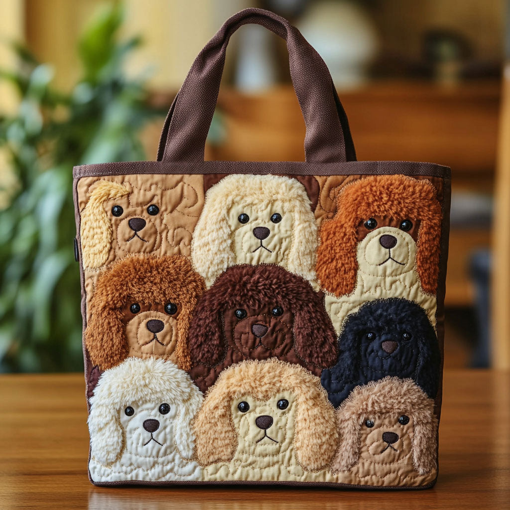 Poodle Charm Quilted Tote Bag