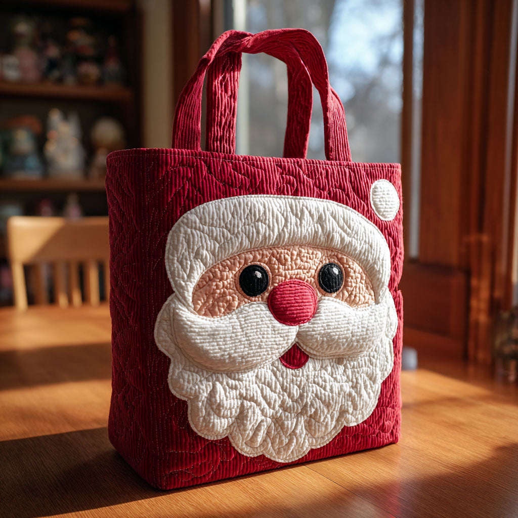 Santa Bundle Quilted Tote Bag