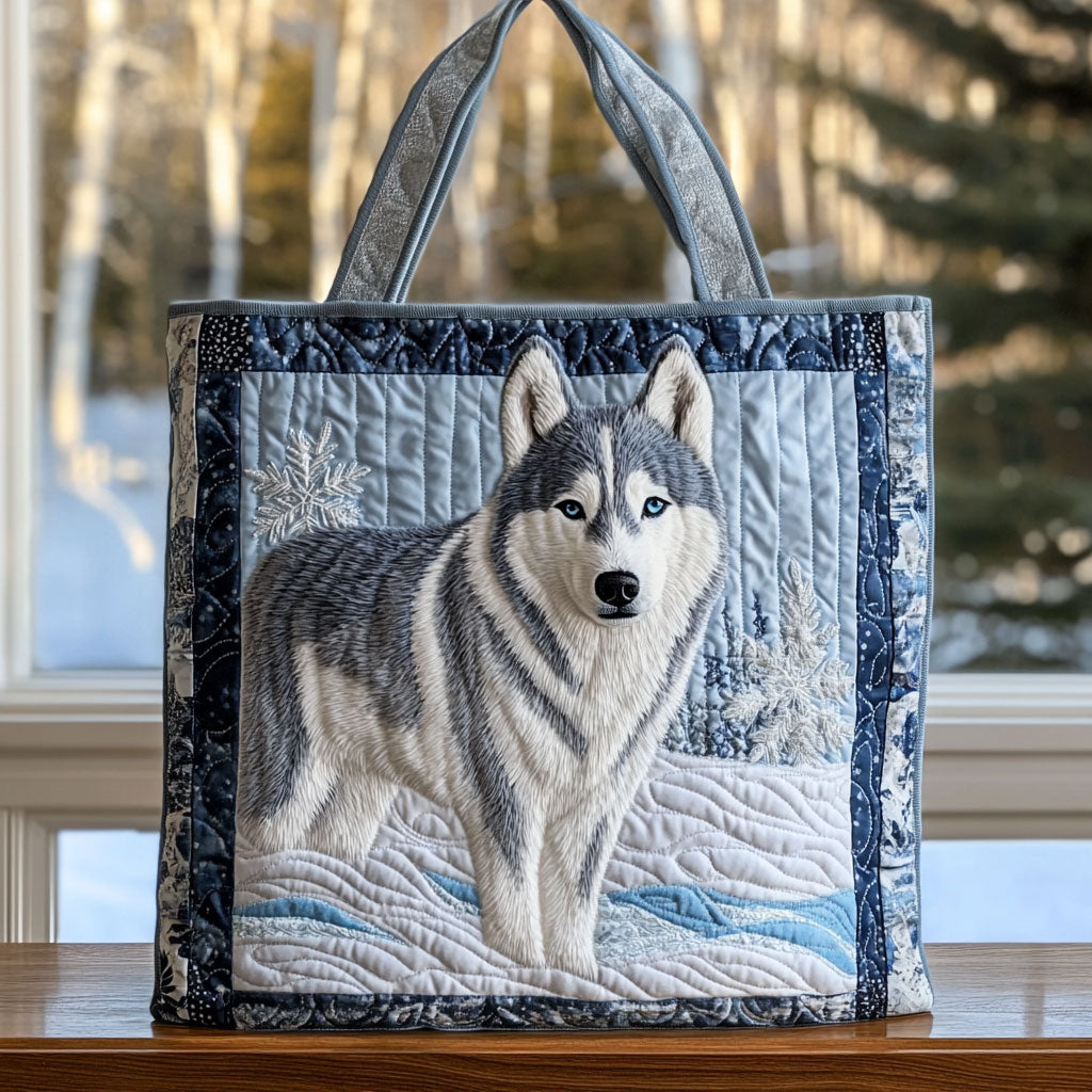 Nordic Whisper Quilted Tote Bag