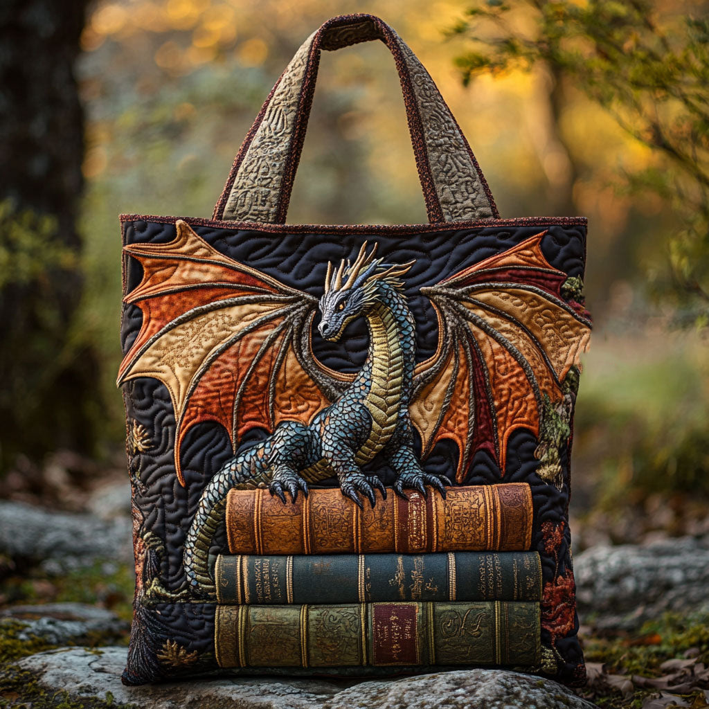 Dragon Shadow Quilted Tote Bag