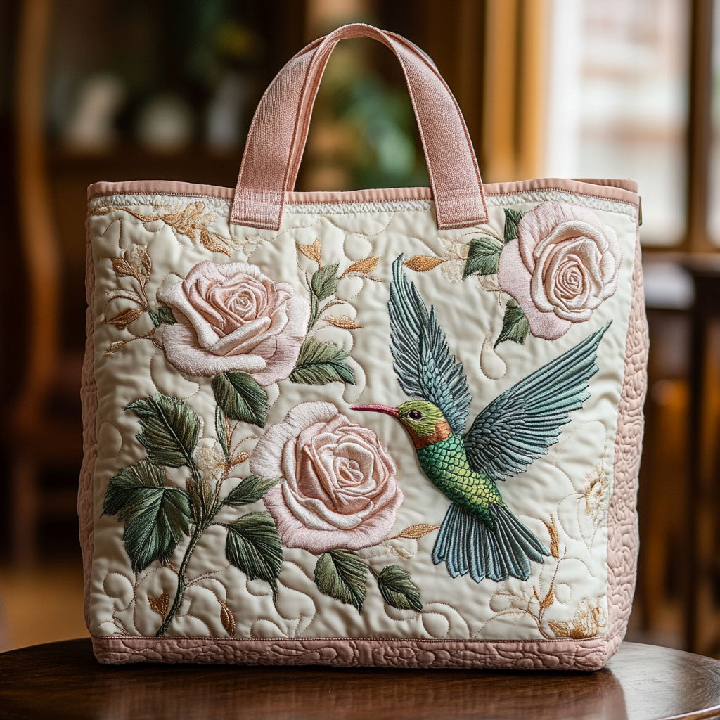 Rose Flight Quilted Tote Bag