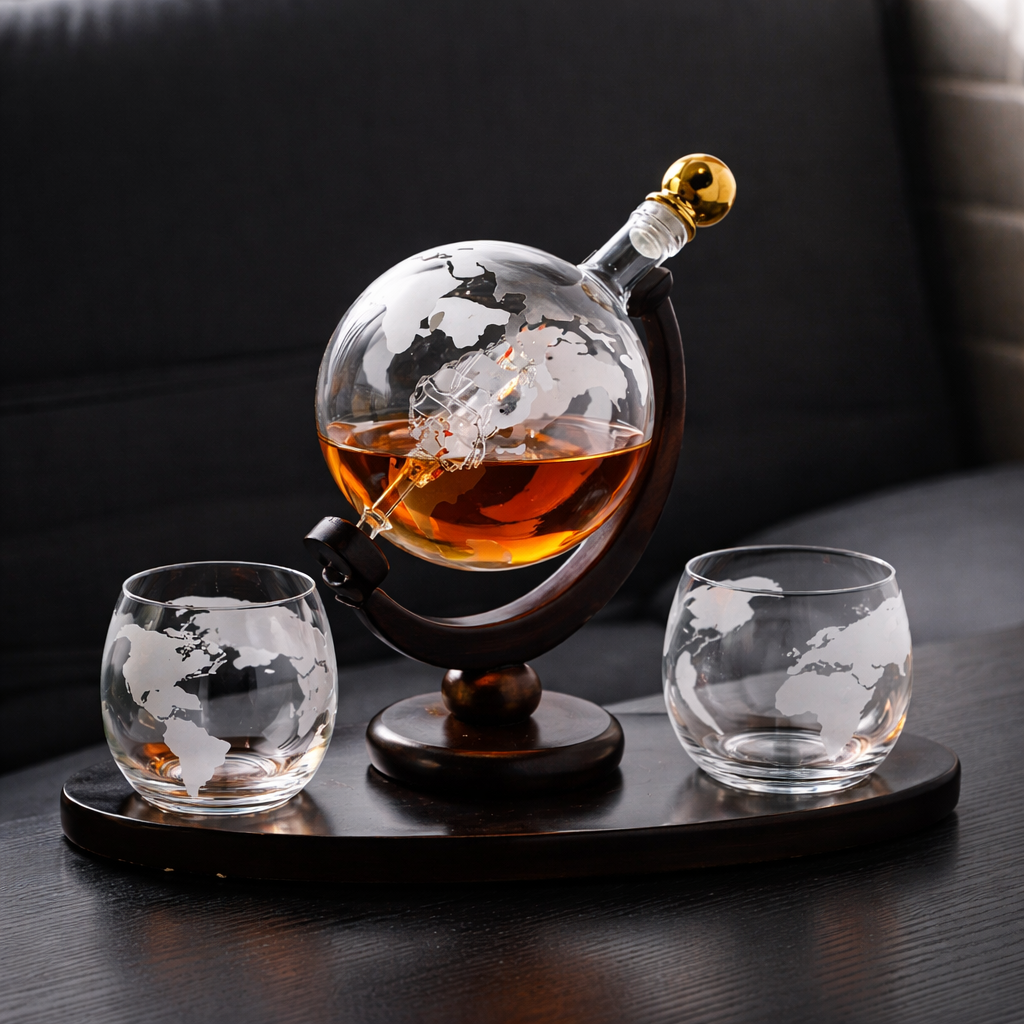 Whiskykaraff – Världskarta-edition