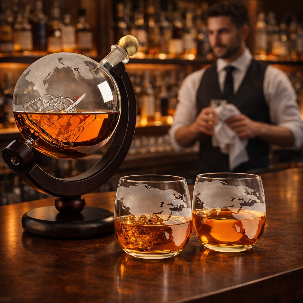 Whiskykaraff – Världskarta-edition