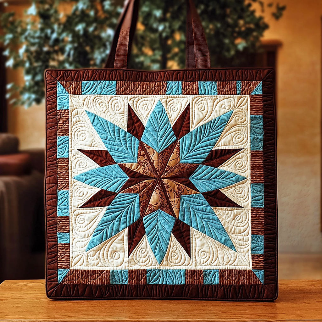 Native American Pattern Quilted Tote Bag