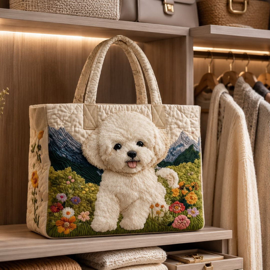 Quilted Tote Bag - Enchanted Dog