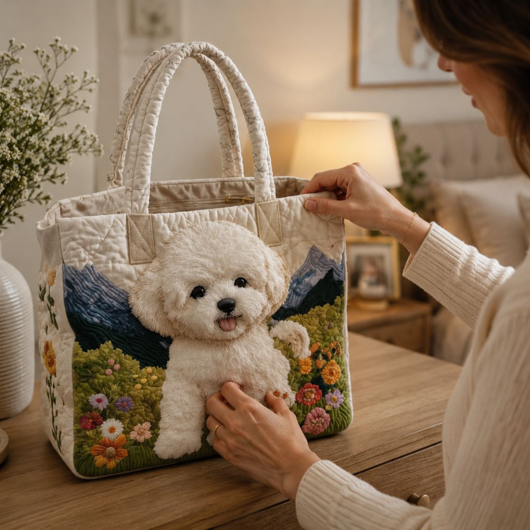 Quilted Tote Bag - Enchanted Dog