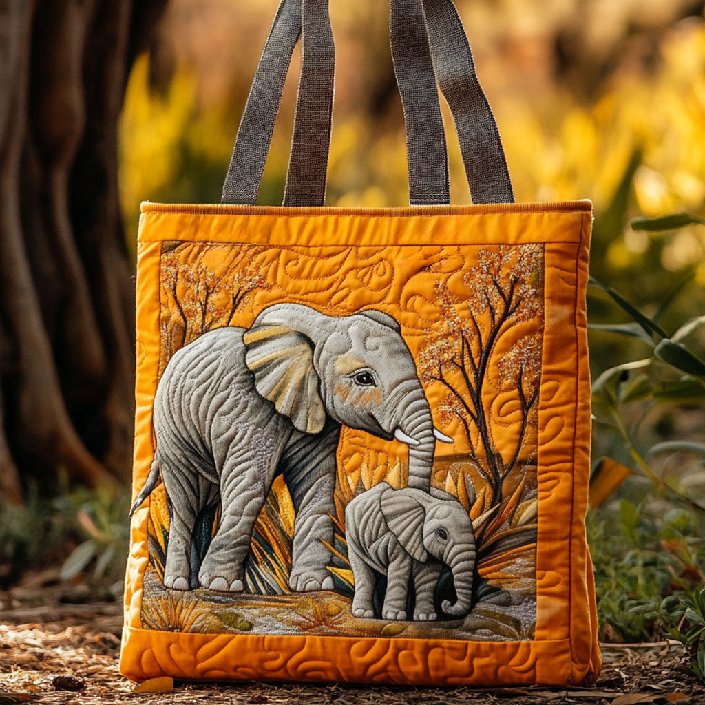 Calm Elephant Dream Quilted Tote Bag