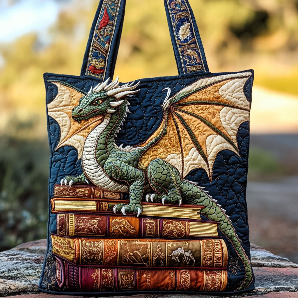 Dragon Scroll Quilted Tote Bag