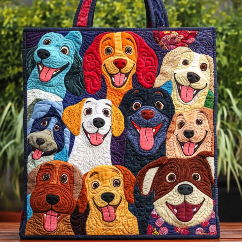 Joyful Dogs Quilted Tote Bag