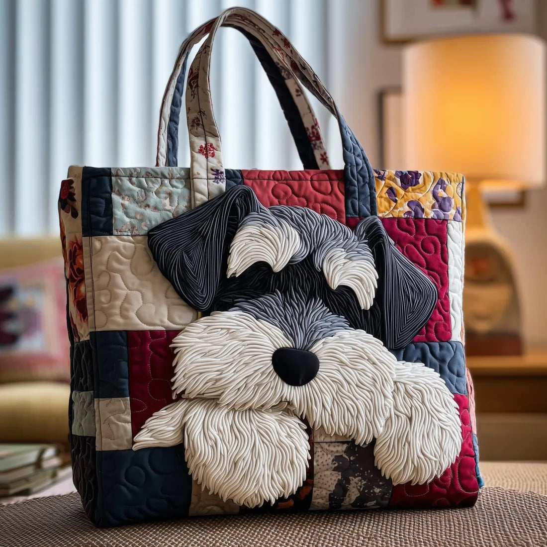 Quilted Tote Bag - Schnauzer