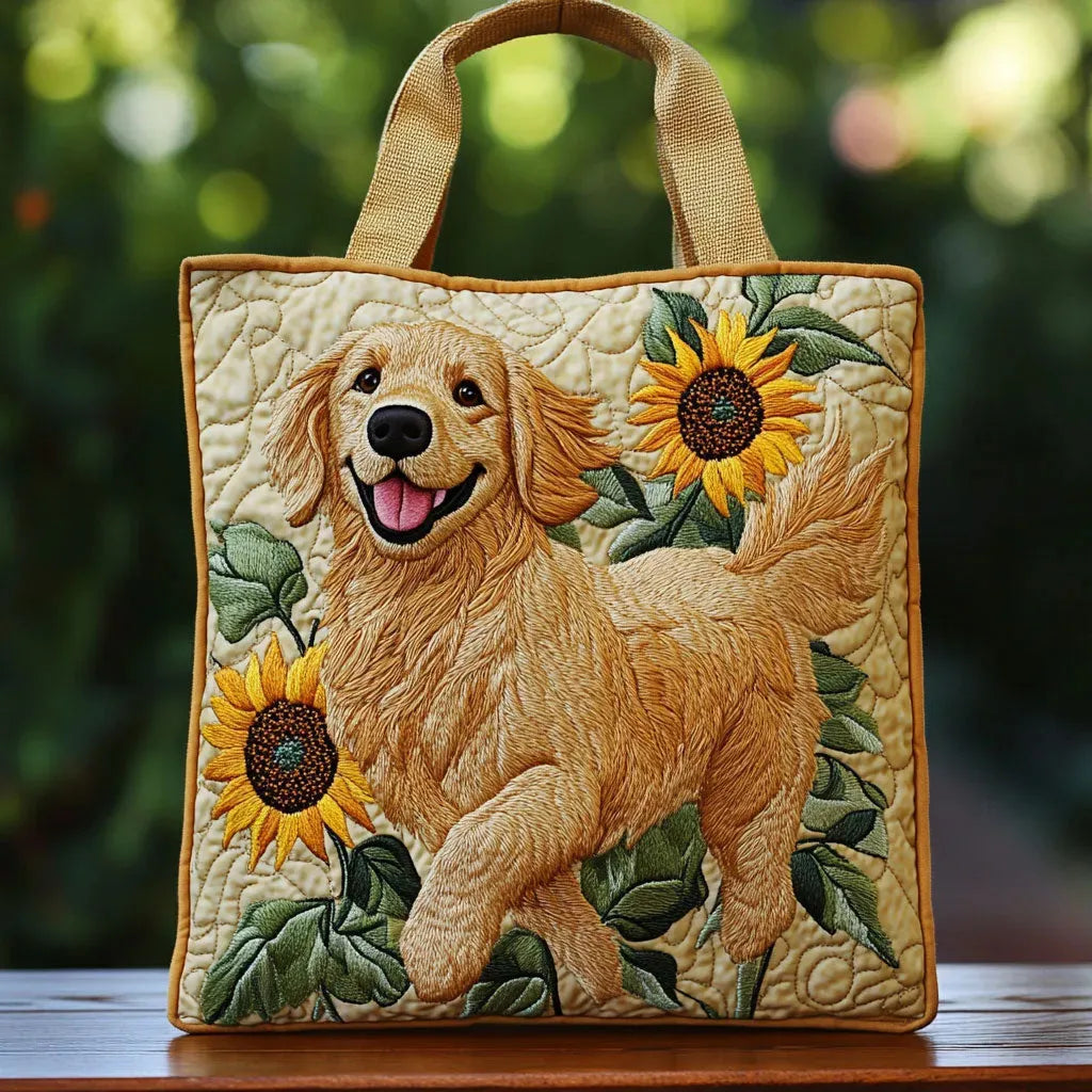 Quilted Tote Bag - Golden Retriever