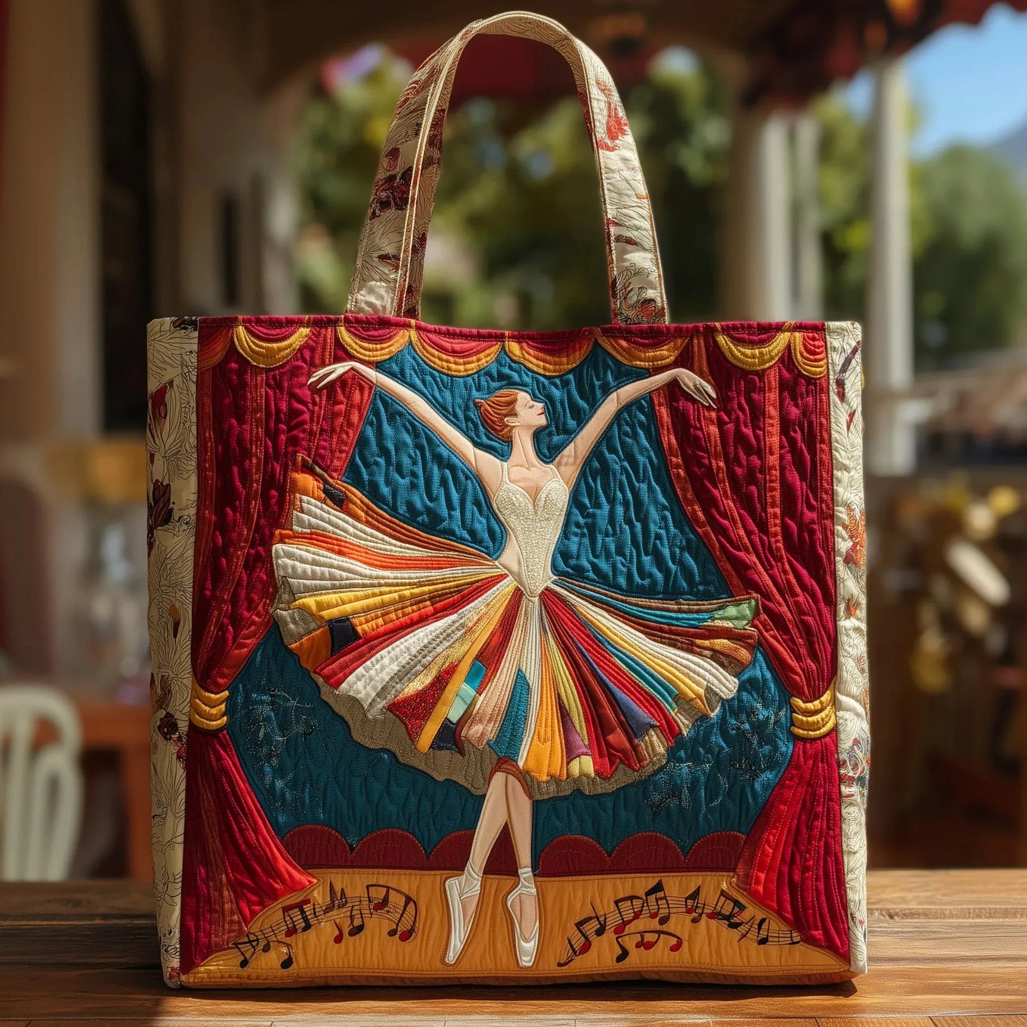 Quilted Tote Bag - Elegant Ballerina
