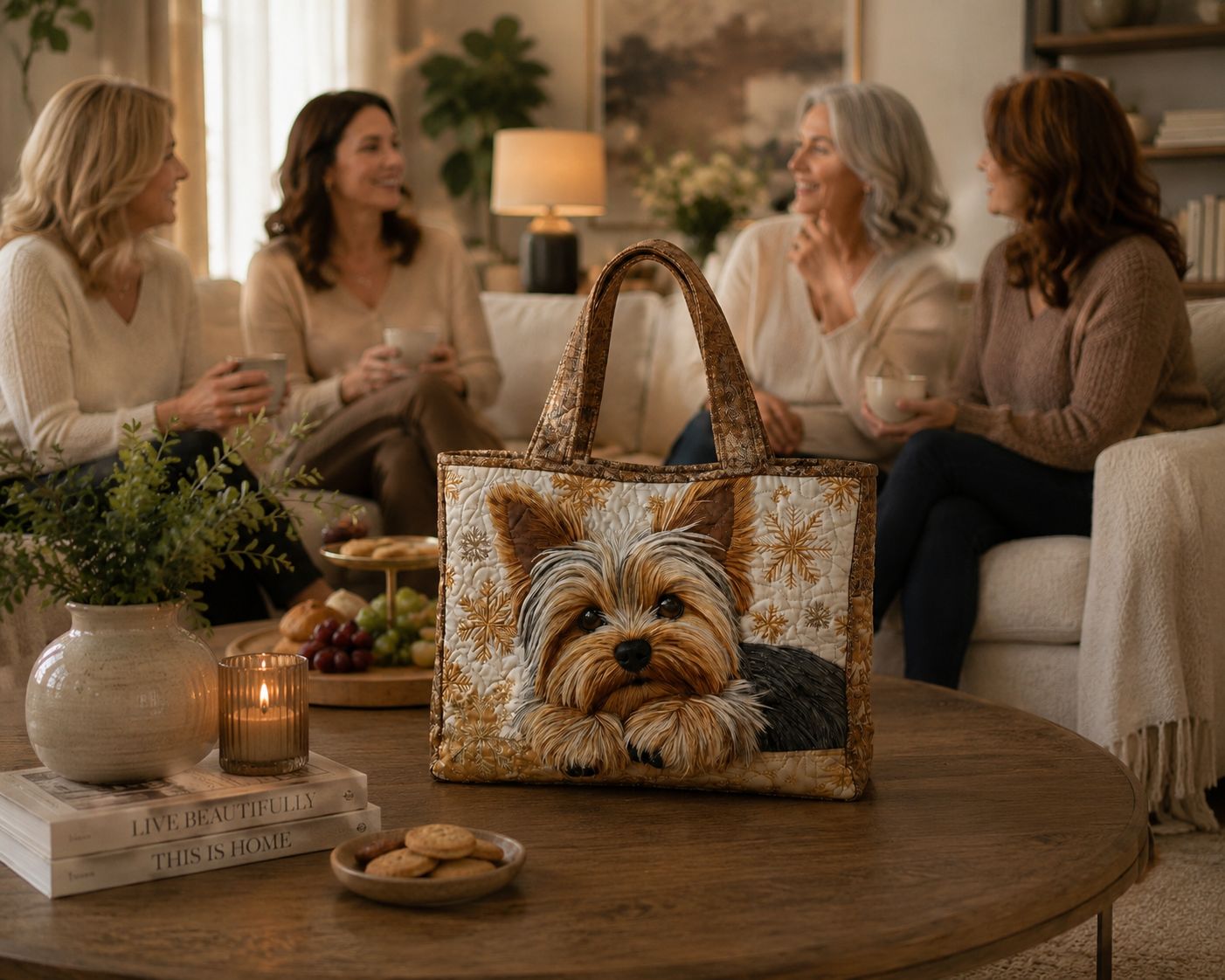 Quilted Tote Bag - Adorable Yorkshire