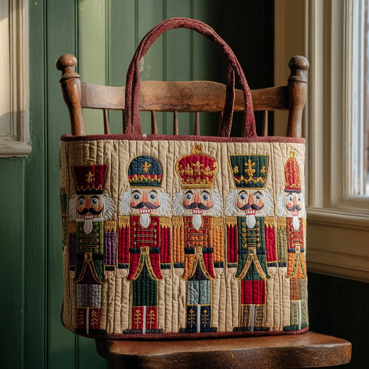 Christmas Nutcrackers Quilted Tote Bag