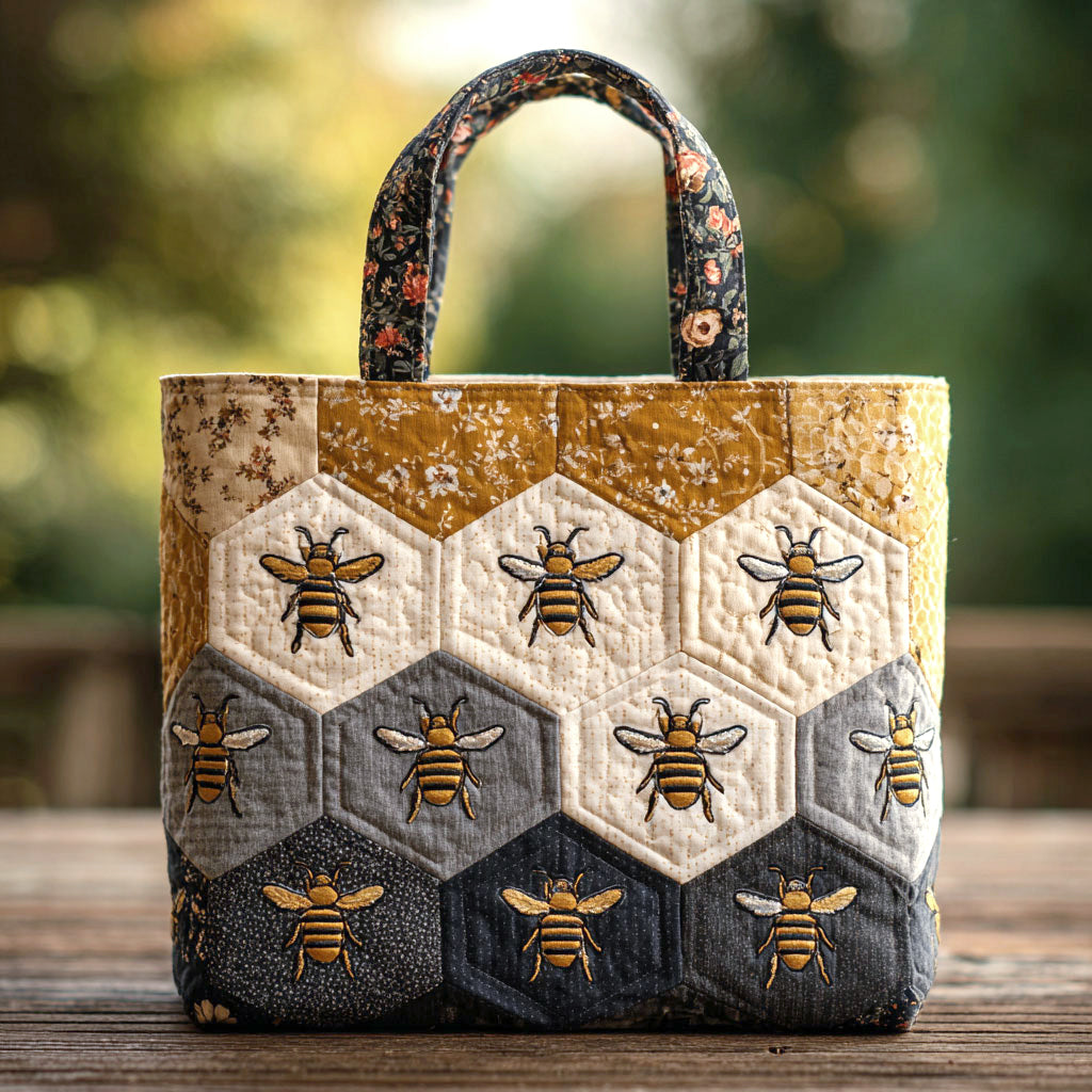 Honey Bee Charm Quilted Tote Bag