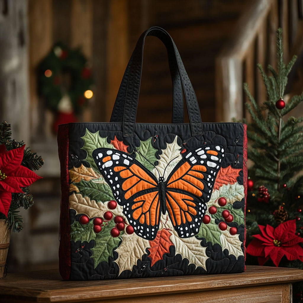 Monarch Butterfly Elegance Quilted Tote Bag
