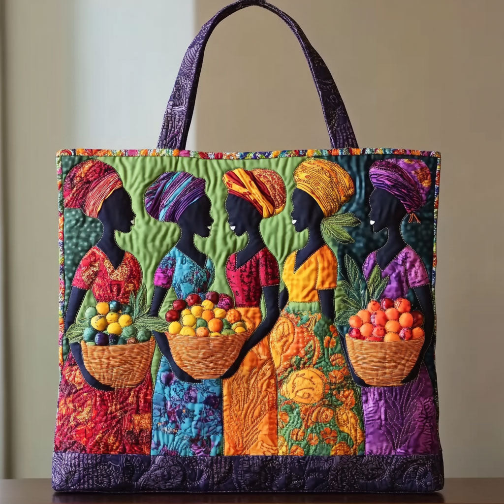 African Women Essence Quilted Tote Bag