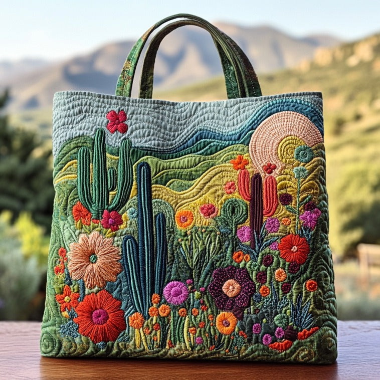 Blooming Hill Quilted Tote Bag
