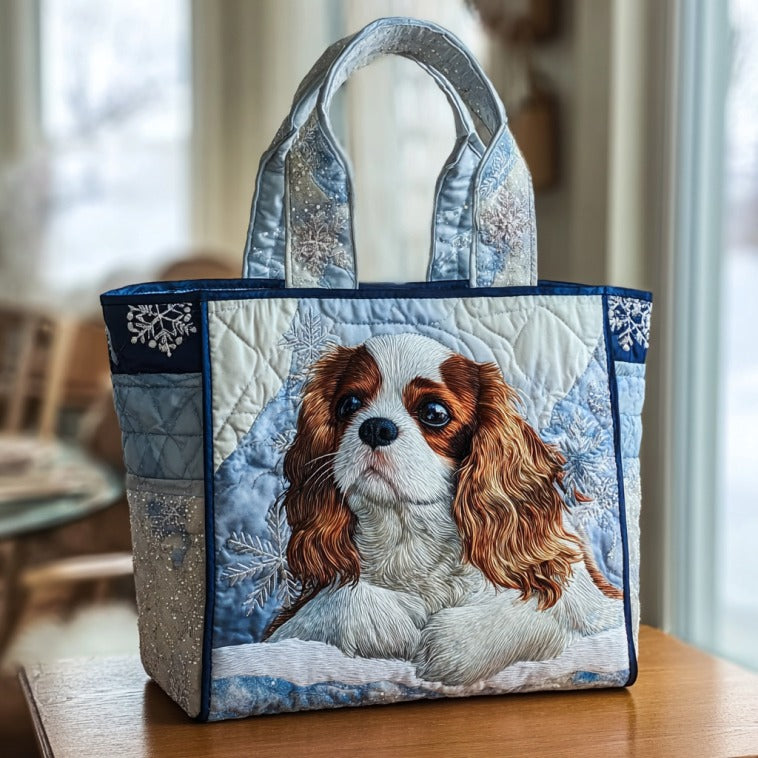 Winter Cavaliers Quilted Tote Bag
