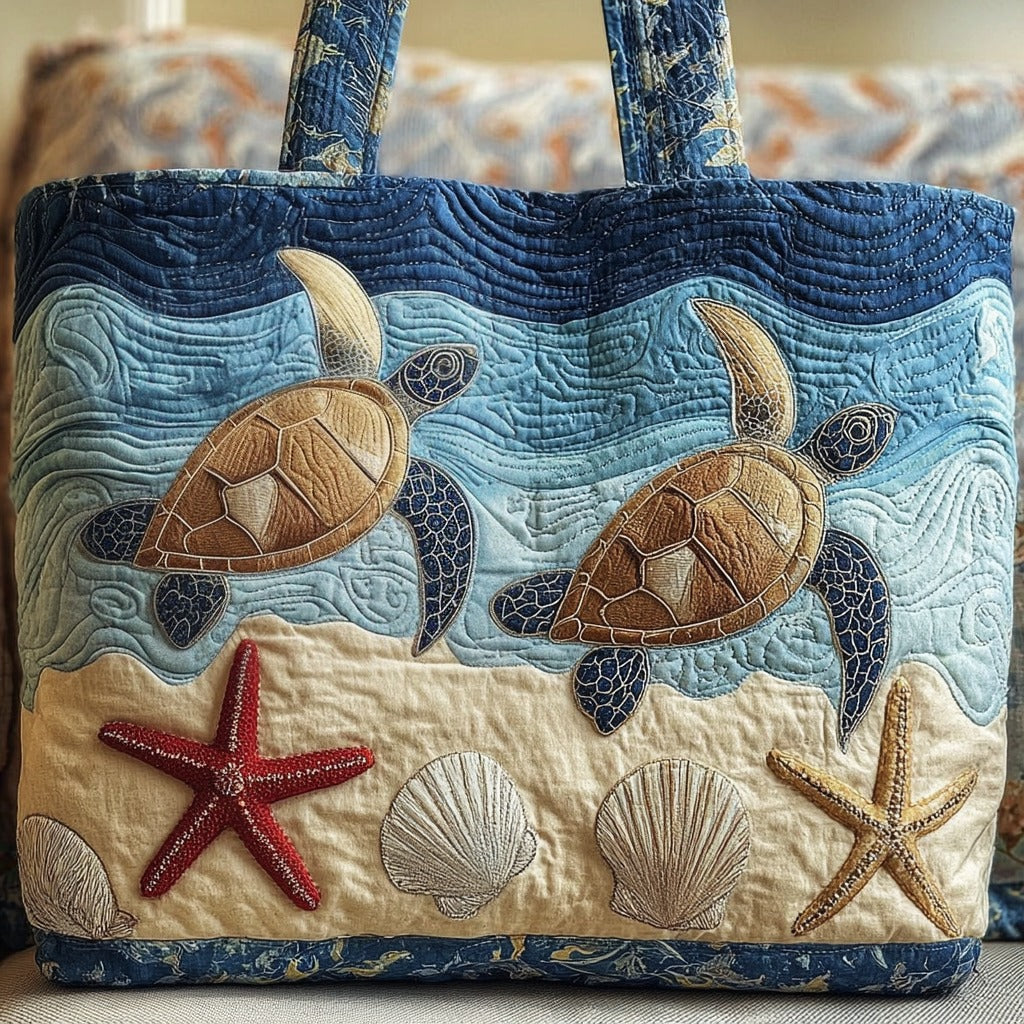 Sea Turtle Quilted Tote Bag