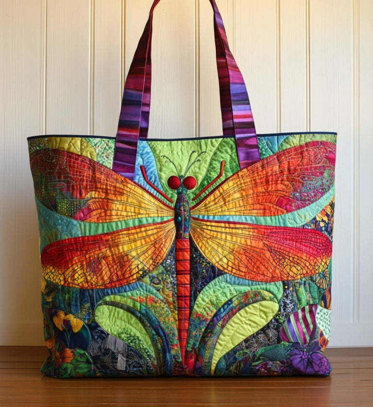 Dragonfly Quilted Tote Bag